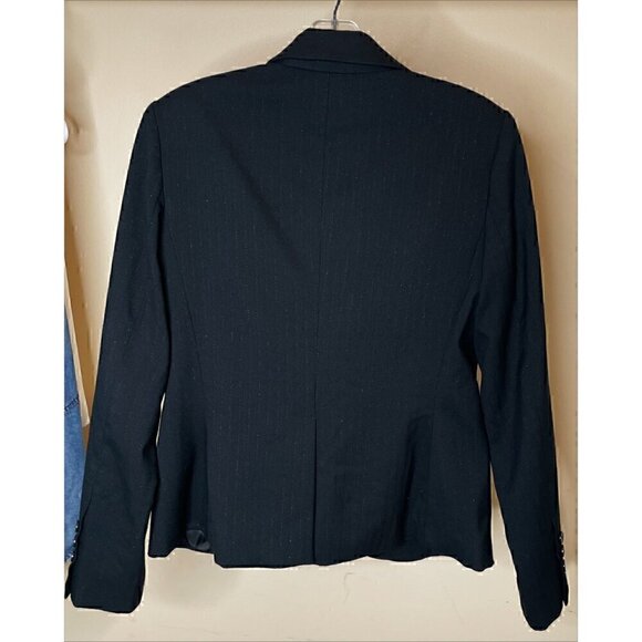 NY & Co Black Stretch Metallic Stripe Blazer Size 6 - Picture 4 of 16
